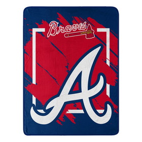 Atlanta Braves Blanket 46x60 Micro Raschel Dimensional Design Rolled