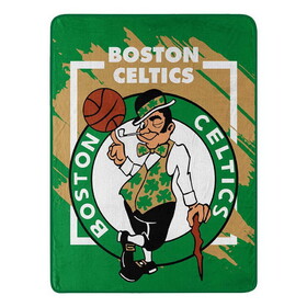 Boston Celtics Blanket 46x60 Micro Raschel Dimensional Design Rolled
