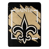 New Orleans Saints Blanket 46x60 Micro Raschel Dimensional Design Rolled