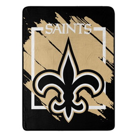 New Orleans Saints Blanket 46x60 Micro Raschel Dimensional Design Rolled