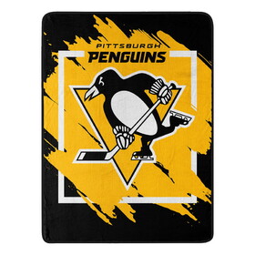 Pittsburgh Penguins Blanket 46x60 Micro Raschel Dimensional Design Rolled