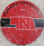 Nebraska Cornhuskers Sign Bottle Cap Style Distressed