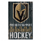 Vegas Golden Knights Sign 11x17 Wood Proud to Support Design