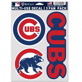 Chicago Cubs Decal Multi Use Fan 3 Pack