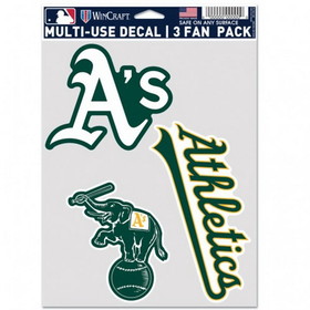 Oakland Athletics Decal Multi Use Fan 3 Pack
