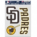 San Diego Padres Decal Multi Use Fan 3 Pack