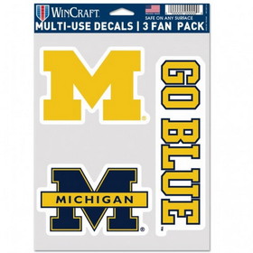 Michigan Wolverines Decal Multi Use Fan 3 Pack