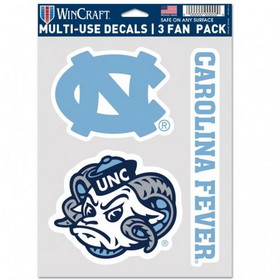 North Carolina Tar Heels Decal Multi Use Fan 3 Pack