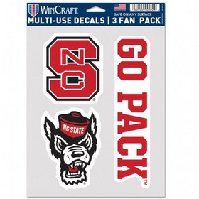 North Carolina State Wolfpack Decal Multi Use Fan 3 Pack