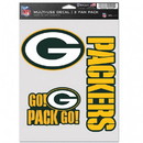 Green Bay Packers Decal Multi Use Fan 3 Pack