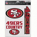 San Francisco 49ers Decal Multi Use Fan 3 Pack