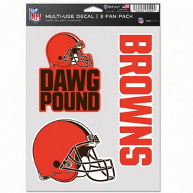 Cleveland Browns Decal Multi Use Fan 3 Pack