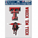 Texas Tech Red Raiders Decal Multi Use Fan 3 Pack