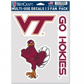 Virginia Tech Hokies Decal Multi Use Fan 3 Pack