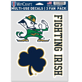 Notre Dame Fighting Irish Decal Multi Use Fan 3 Pack