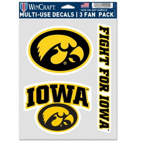 Iowa Hawkeyes Decal Multi Use Fan 3 Pack