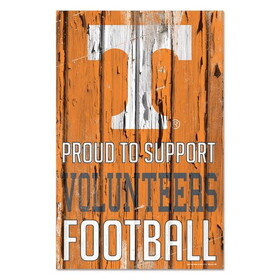 WinCraft Tennessee Volunteers Sign 11x17 Wood Proud to Support Design