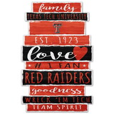 WinCraft Texas Tech Red Raiders Sign 11x17 Wood Family Word