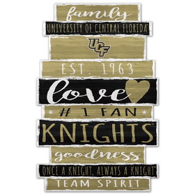 Wincraft Central Florida Knights Sign 11x17 Wood Family Word Design