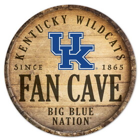 Kentucky Wildcats Sign Wood 14 Inch Round Barrel Top Design
