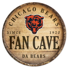 Chicago Bears Sign Wood 14 Inch Round Barrel Top Design