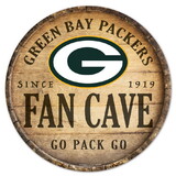 Green Bay Packers Sign Wood 14 Inch Round Barrel Top Design