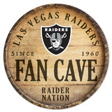 Las Vegas Raiders Sign Wood 14 Inch Round Barrel Top Design