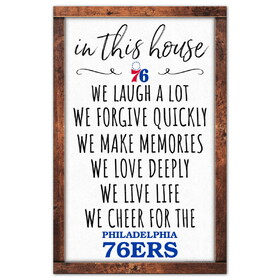 WinCraft Philadelphia 76ers Sign 11x17 Wood In This House