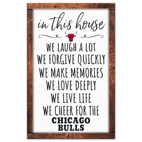 WinCraft Chicago Bulls Sign 11x17 Wood In This House