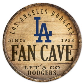 Los Angeles Dodgers Sign Wood 14 Inch Round Barrel Top Design