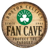 Boston Celtics Sign Wood 14 Inch Round Barrel Top Design