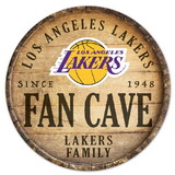 Los Angeles Lakers Sign Wood 14 Inch Round Barrel Top Design