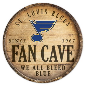 St. Louis Blues Sign Wood 14 Inch Round Barrel Top Design
