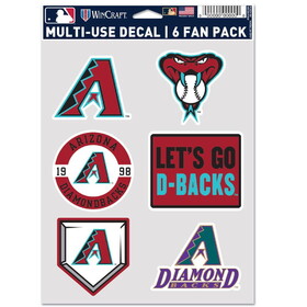 WinCraft Arizona Diamondbacks Decal Multi Use Fan 6 Pack