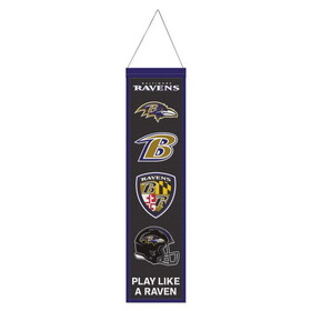 Baltimore Ravens Banner Wool 8x32 Heritage Evolution Design