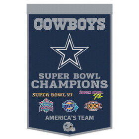 Dallas Cowboys Banner Wool 24x38 Dynasty Champ Design