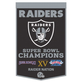 Las Vegas Raiders Banner Wool 24x38 Dynasty Champ Design