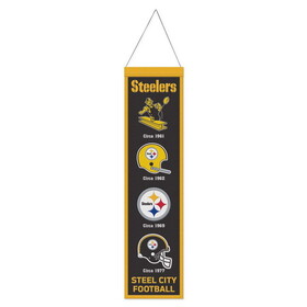 Pittsburgh Steelers Banner Wool 8x32 Heritage Evolution Design