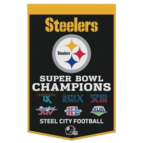 Pittsburgh Steelers Banner Wool 24x38 Dynasty Champ Design