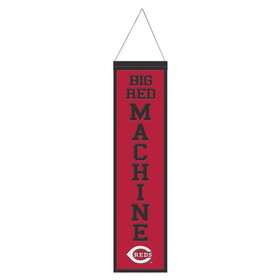 Cincinnati Reds Banner Wool 8x32 Heritage Slogan Design