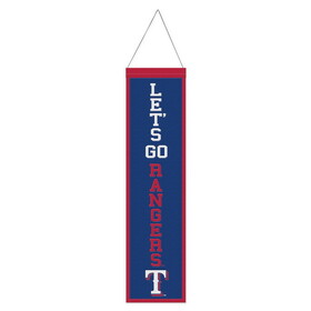 Texas Rangers Banner Wool 8x32 Heritage Slogan Design
