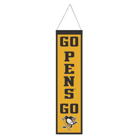Pittsburgh Penguins Banner Wool 8x32 Heritage Slogan Design