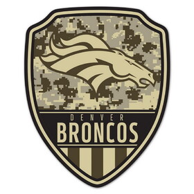 Denver Broncos Sign Wood 11x14 Shield Shape