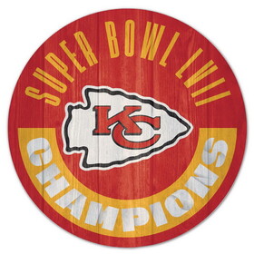 Kansas City Chiefs Sign Wood 14 Inch Round Super Bowl 58 Champs