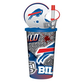 Buffalo Bills Helmet Cup 32oz Plastic with Straw