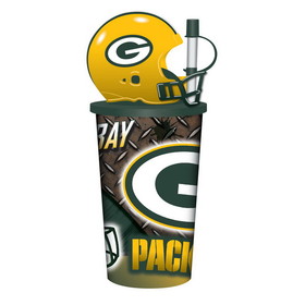 Green Bay Packers Helmet Cup 32oz Plastic with Straw