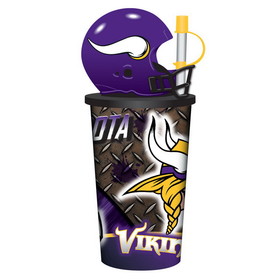 Minnesota Vikings Helmet Cup 32oz Plastic with Straw