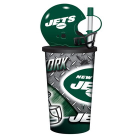 New York Jets Helmet Cup 32oz Plastic with Straw