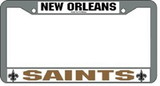 New Orleans Saints License Plate Frame Chrome