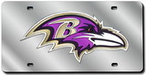 Baltimore Ravens Laser Silver Cut License Plate